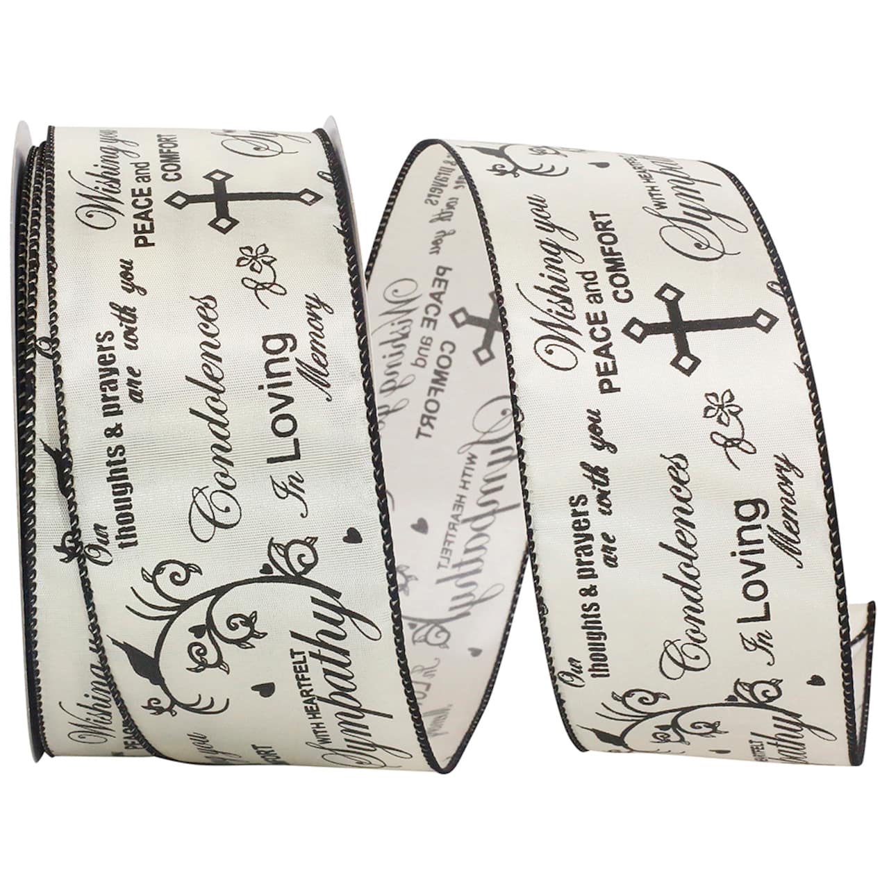 Reliant 2.5" x 25yd. Words of Sympathy Wired Ribbon